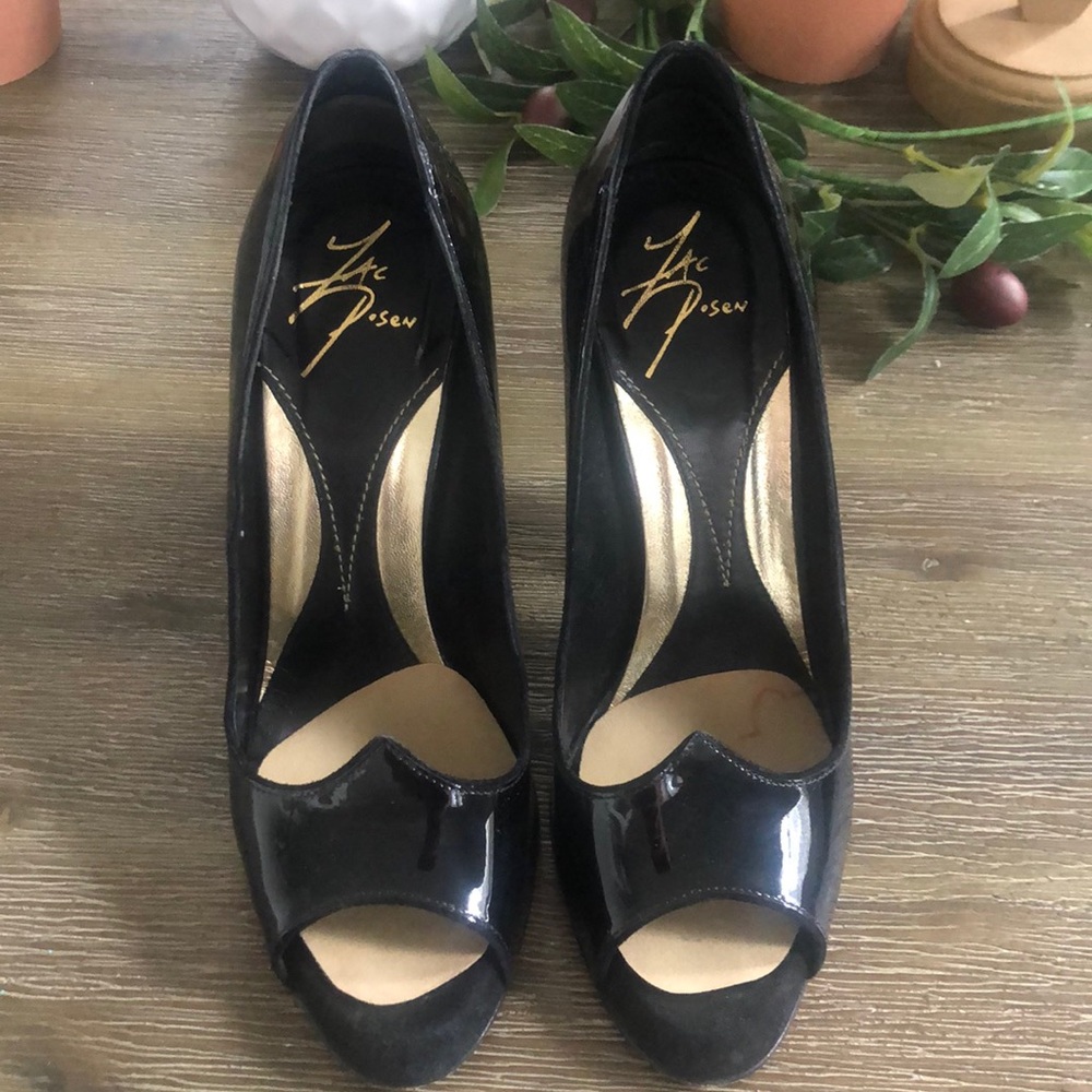 Zac Posen Patent Leather Peep Toe Pumps